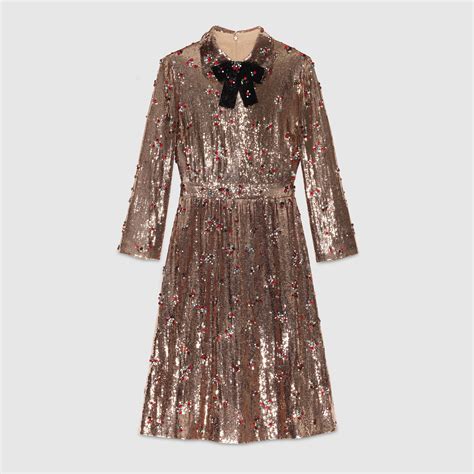 gucci ruffle sequin dress|Gucci long dresses.